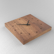 Square wooden wall clock